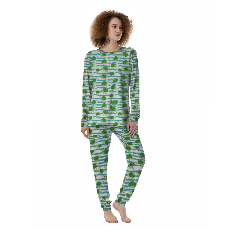 Turtle Cute Sea Print Pattern Women's Pajamas Cute pajama sets