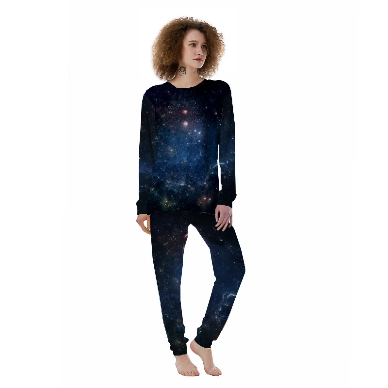 Universe Galaxy Space Dark Nebula Print Women's Pajamas Work-from-home pajama sets