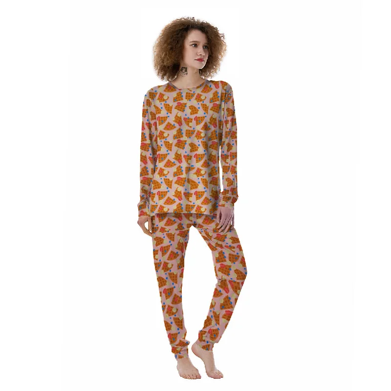 Waffle Print Cute Pattern Women's Pajamas Custom pajama sets with names