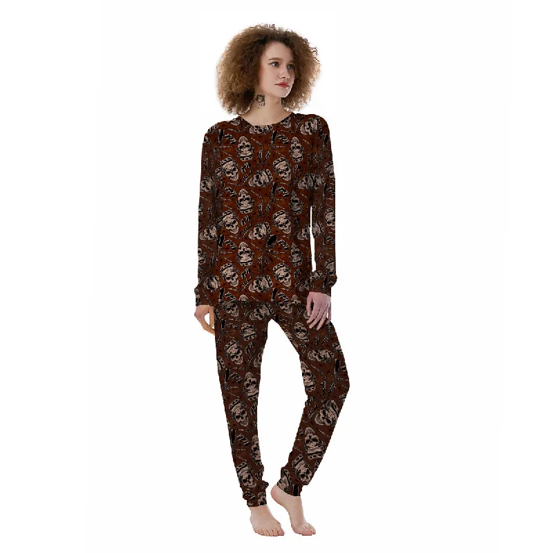 Welder Skull Print Pattern Women's Pajamas Plus size pajama sets