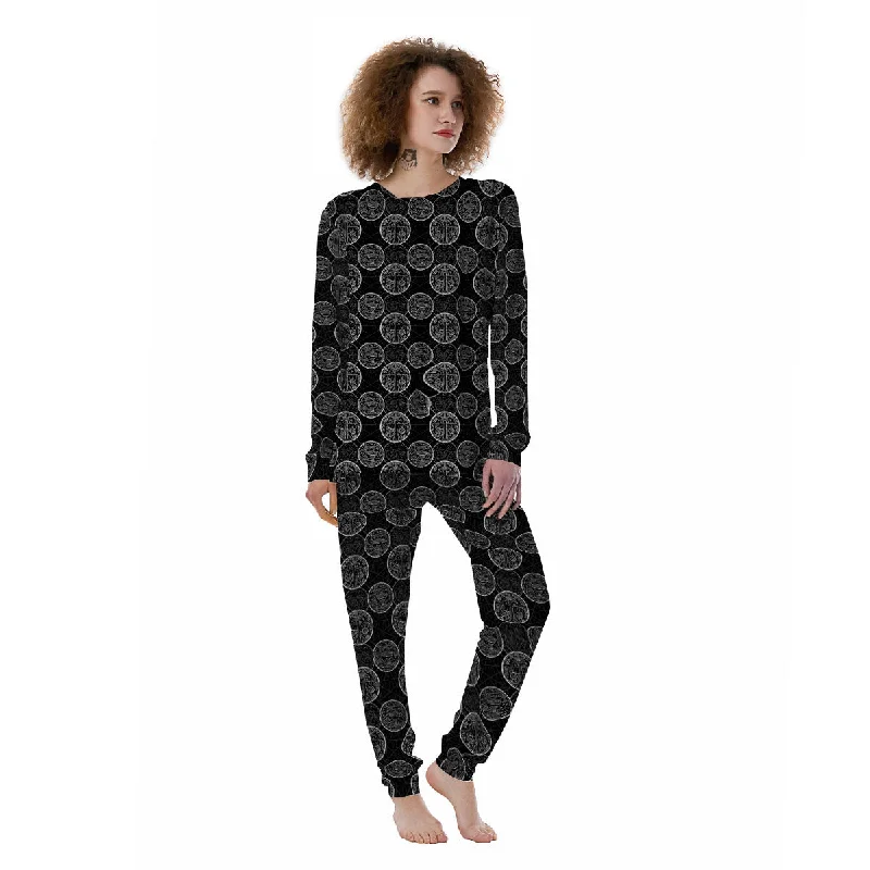 Wicca Gothic Curse Print Pattern Women's Pajamas Forever 21 pajama sets