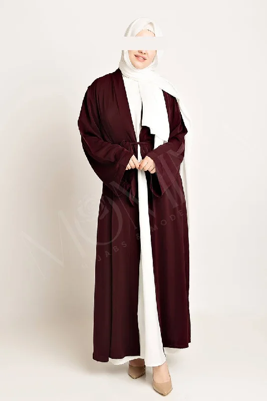 Amal Abaya Outer - Beetroot Sleeveless Bridal Gown