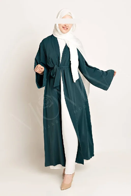 Amal Abaya Outer - Blue Lagoon Comfy Satin Gown