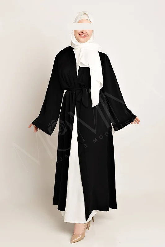 Amal Abaya Outer - Coal Chic Lace Gown