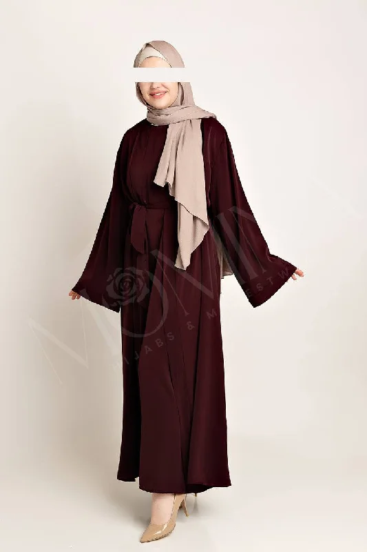 Amal Abaya Set - Beetroot Sleeveless Bridal Gown