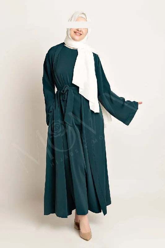 Amal Abaya Set - Blue Lagoon Cozy Lace Robe