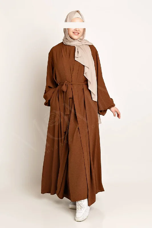 Amani Textured Abaya Set - Canyon Elegant Satin Set