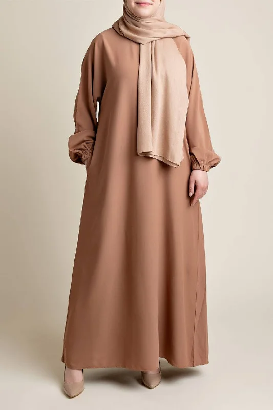 Classic Straight Abaya - Aminah Satin Bathrobe Set