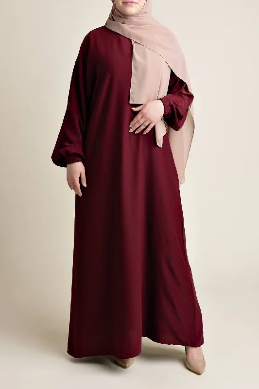 Classic Straight Abaya - Habibah Silk Wedding Gown