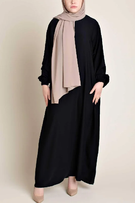 Classic Straight Abaya - Khadijah Satin Gown Robe