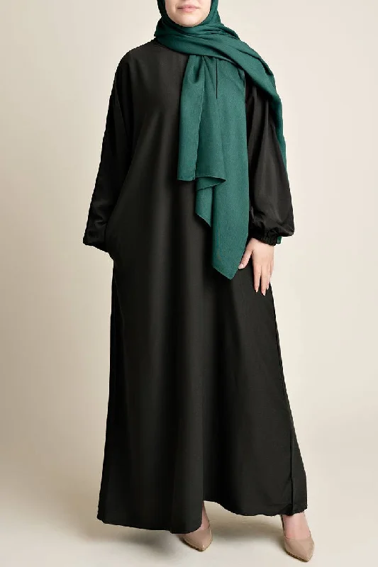 Classic Straight Abaya - Khawlah Sleeveless Bridal Gown