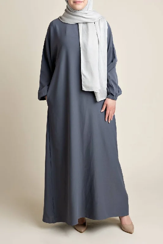 Classic Straight Abaya - Tayyibah Satin Lace Set