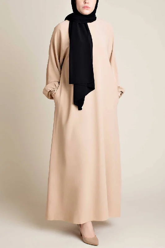 Classic Straight Abaya - Zainab Satin Wrap Robe