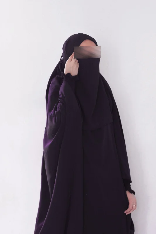 Jilbab + FREE Niqab - Purple Soft Velvet Robe