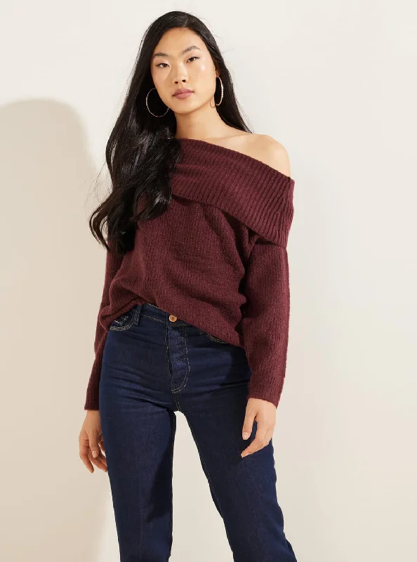 Eco Burgundy Gerri Off Shoulder Knit Top Levi's sweaters