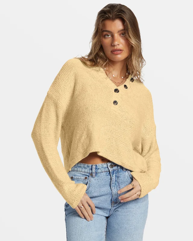 Shallow Waters Henley Sweater - Retro Yellow Columbia sweaters