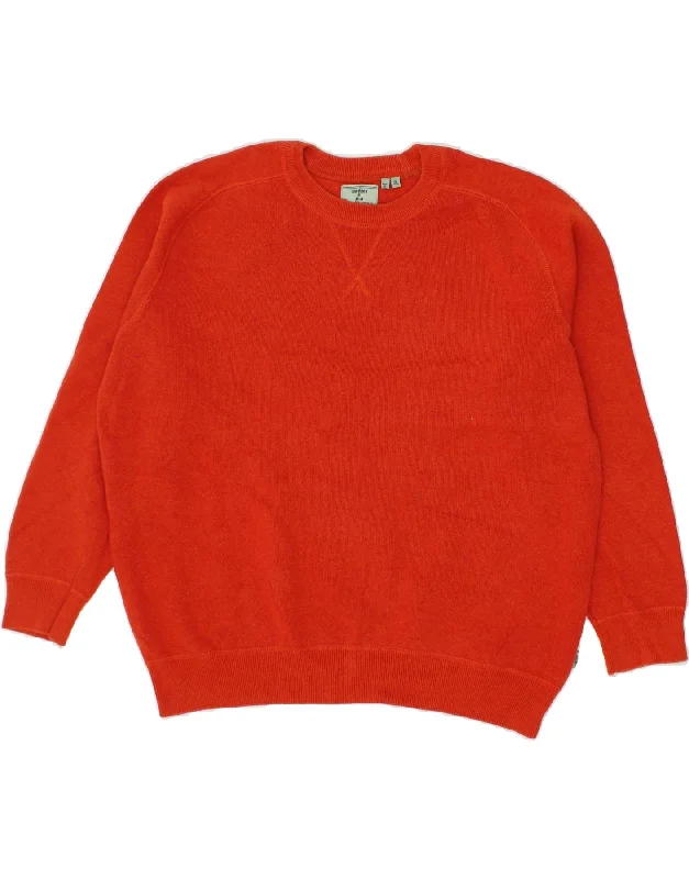 SUPERDRY Womens Oversized Crew Neck Jumper Sweater UK 18 XL Orange Cotton Affordable sweaters