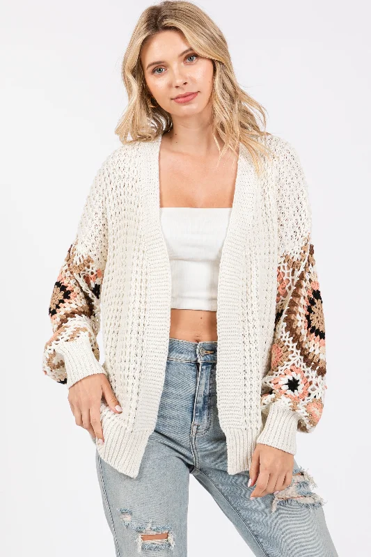 White Sleeve Crochet Cardigan Must-have sweaters for this season