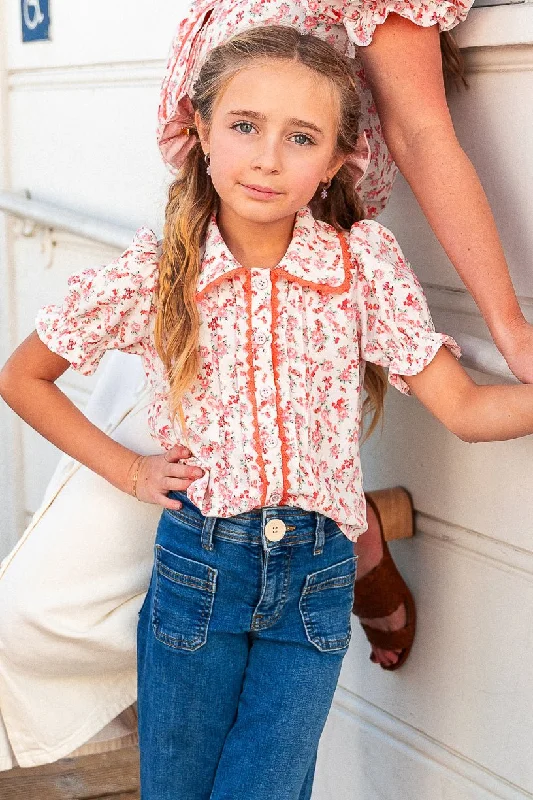 Mini Sophia Blouse in Coral Floral - FINAL SALE Formal mini dresses