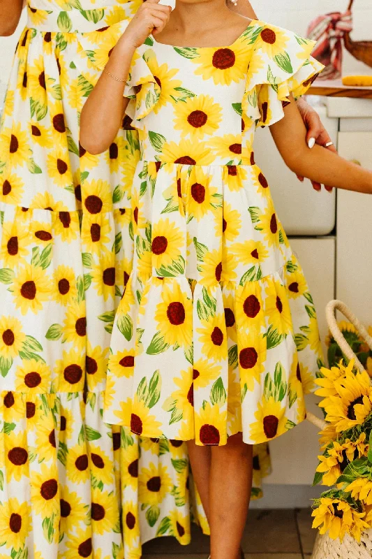 Mini Trixie Dress in Sunflower - FINAL SALE Tiered mini dresses