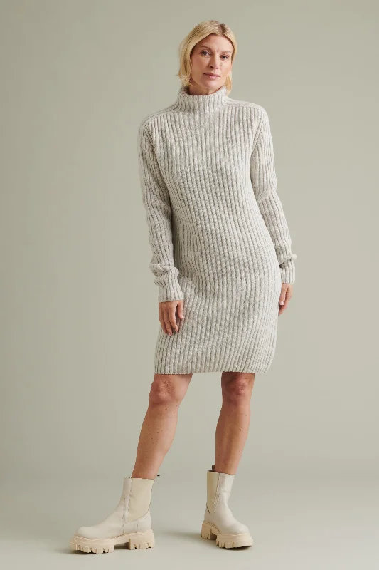 Utö Knitted Dress Short Light Grey Flowy mini dresses