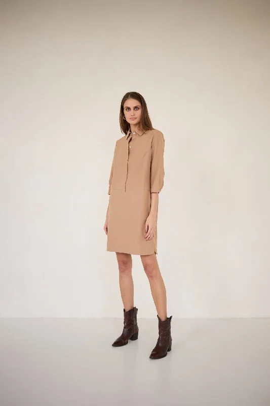 Zoe Shirt Dress Light Brown Budget-friendly mini dresses