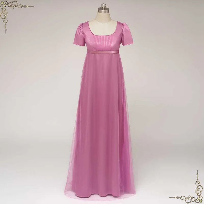 Regency Bridgerton Style Empire Waist Formal Evening Dress | HORATIA Beaded Wedding Gown