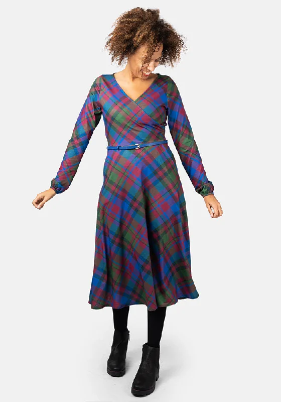 Kirby Winter Check Print Midi Dress Best midi dresses for tall women