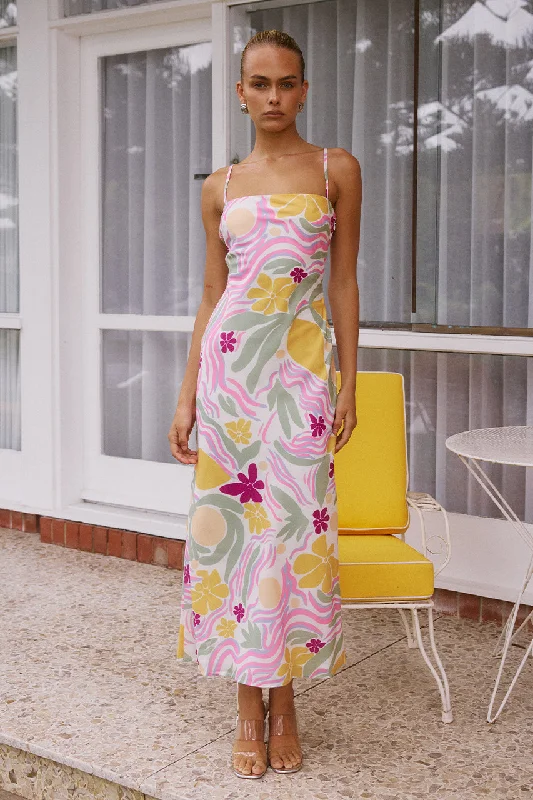 Leo Slip Dress - Print Vacation midi dresses