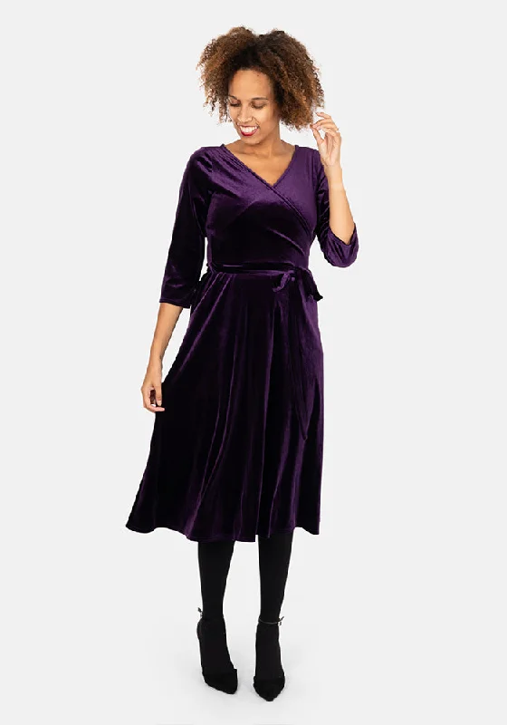 Natalya Purple Velvet Midi Dress Forever 21 midi dresses