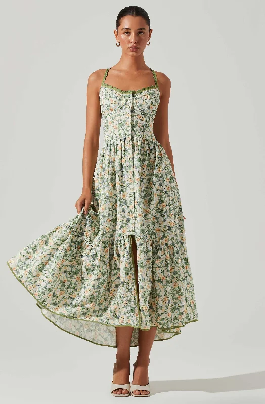 Yamila Floral Eyelet Midi Dress Summer midi dresses