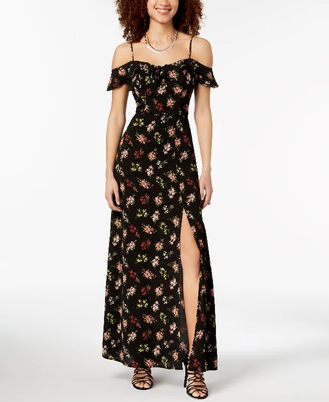 B Darlin Juniors Off The Shoulder Floral Maxi Dress Sexy little black maxi dresses