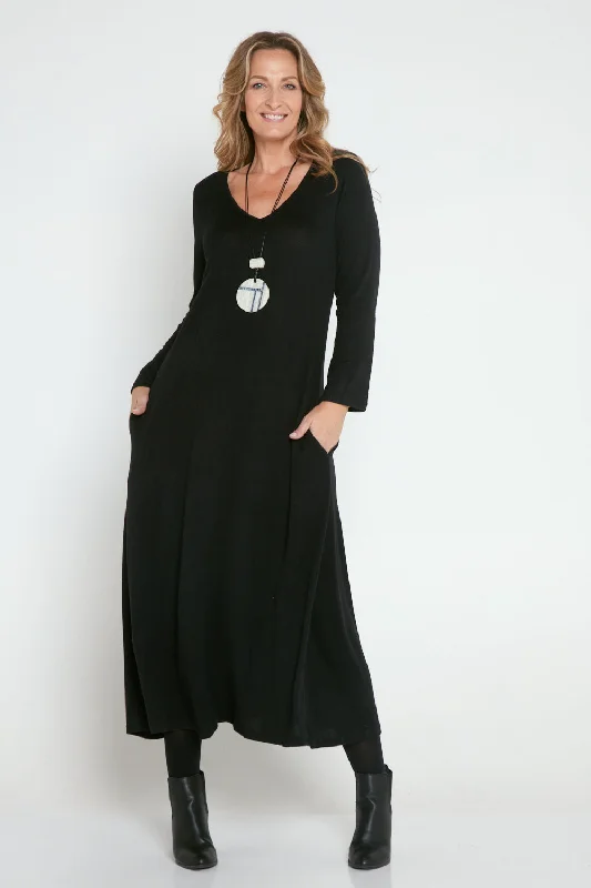 Christobel Knit Maxi Dress - Black Sleeveless maxi dresses