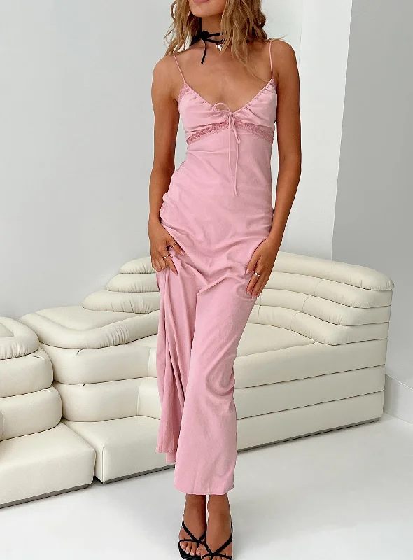 Emily Maxi Dress Gin Fizz Pink High-end maxi dresses