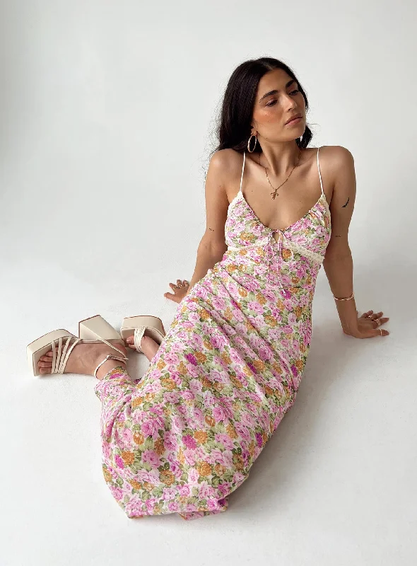 Emily Maxi Dress Pink Floral Petite Spring maxi dresses