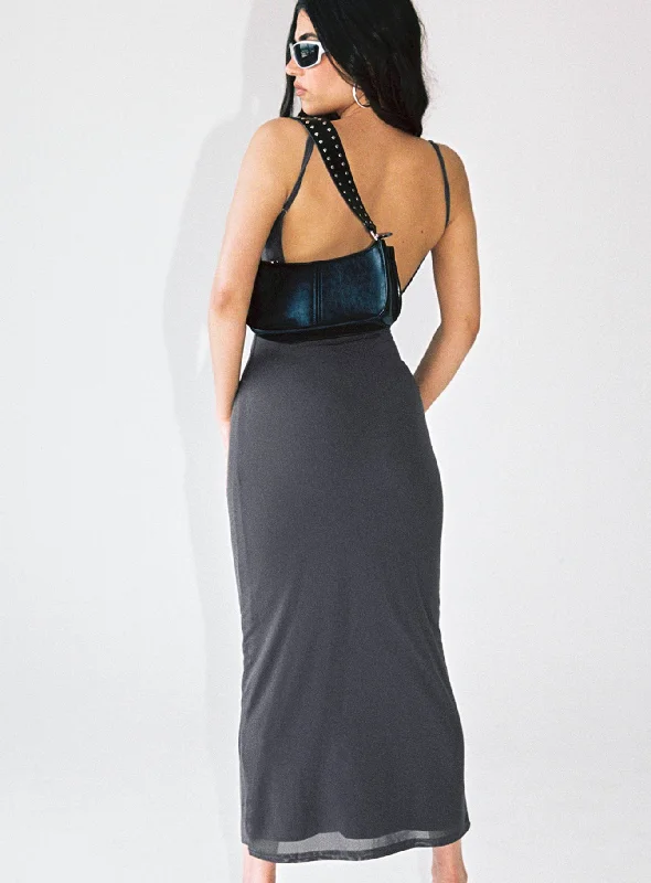 Knox Maxi Dress Slate Petite Halter maxi dresses