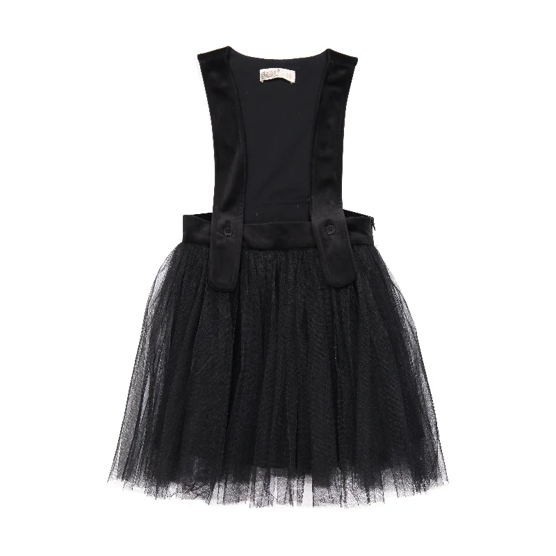 NOVE BLACK TULLE AND VELVET SUSPENDER SKIRT Chiffon unclassified skirts