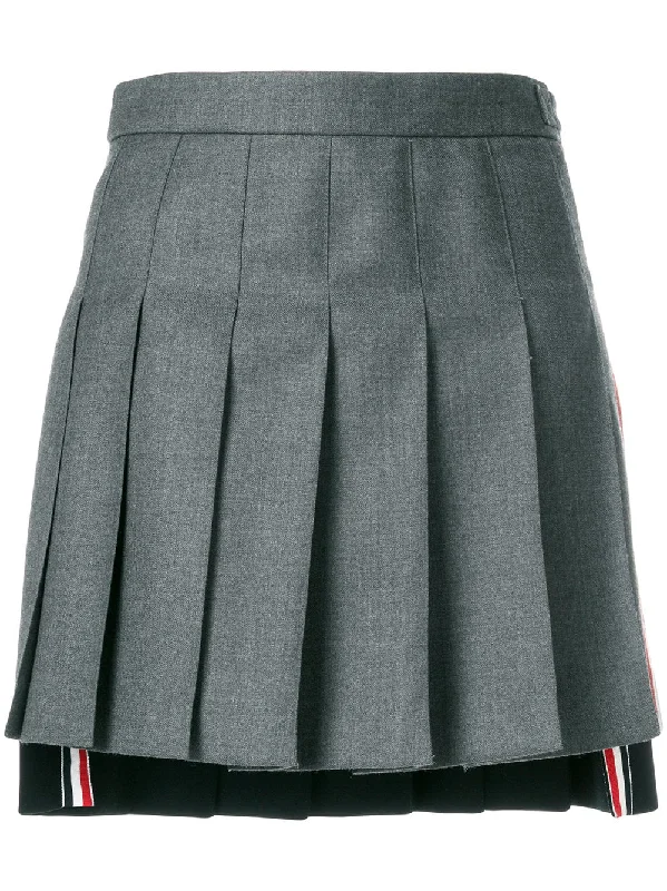 Striped Pleated Fun Mix Mini Skirt Plaid Skater Skirt