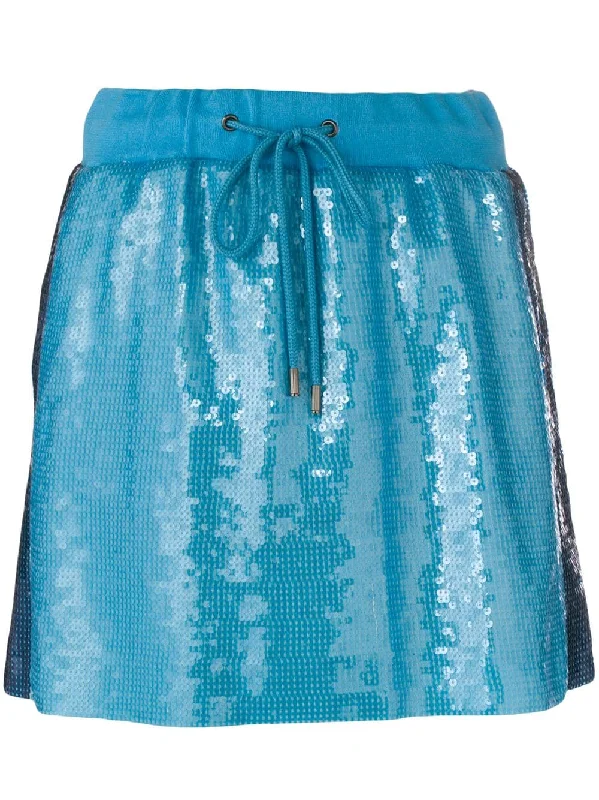 side stripe sequin mini skirt Lace-up Mini Skirt