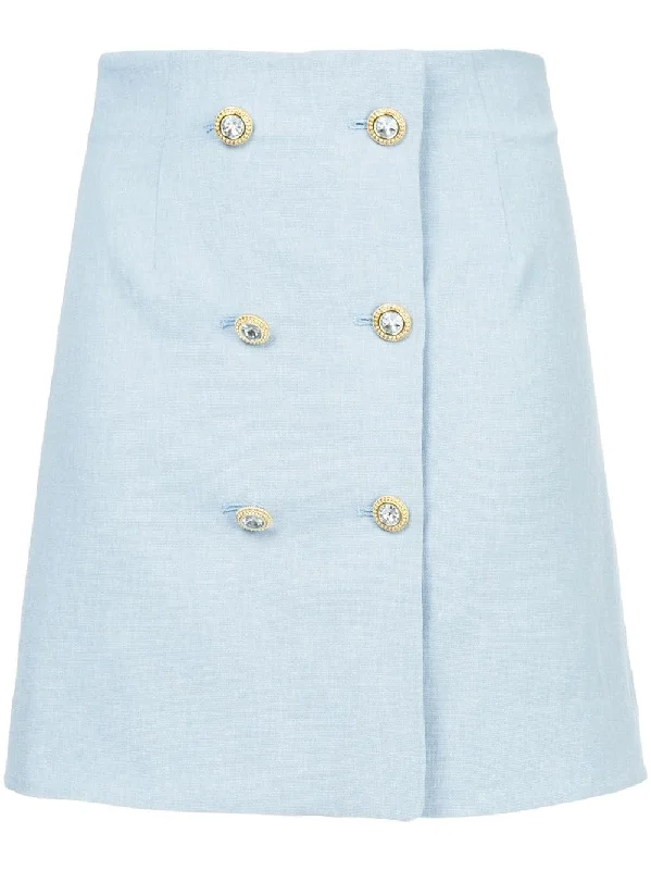 Who's This? mini skirt Pleated Denim Skirt