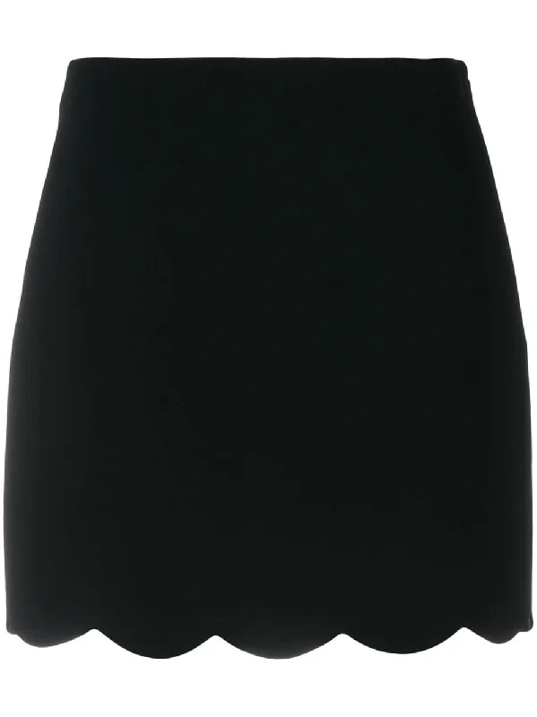 scalloped mini skirt Skirt with Buttons