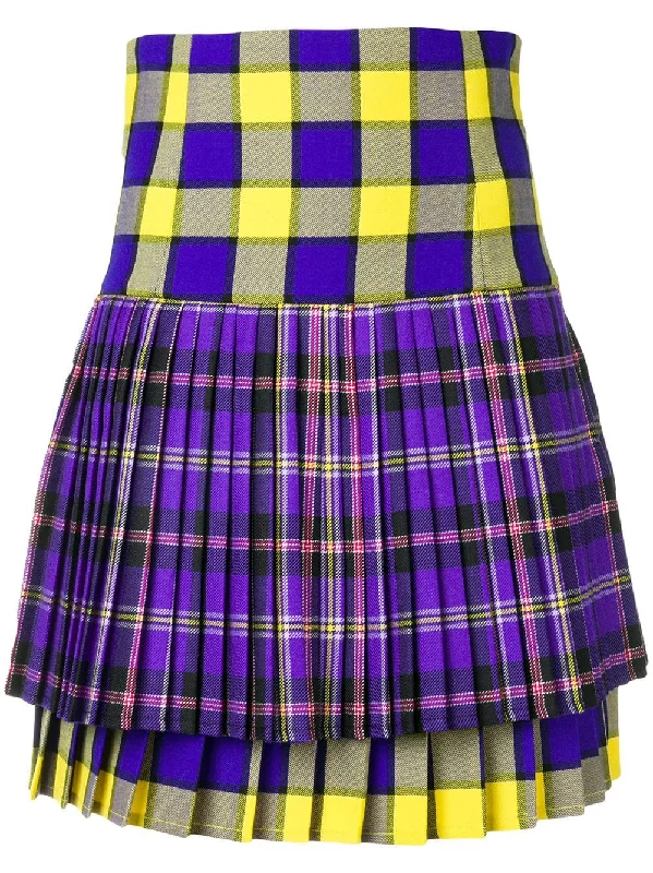 pleated tartan mini skirt Boho Chic Mini Skirt