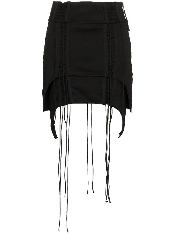 Aviator Asymmetric Mini-Skirt Button-up Mini Skirt