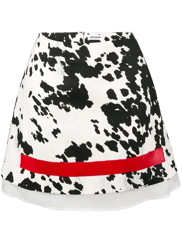 zebra print mini skirt Floral A-line Skirt