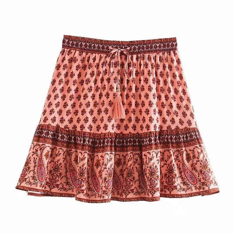 Josie Mini Skirt in Pink Soft Denim Skirt