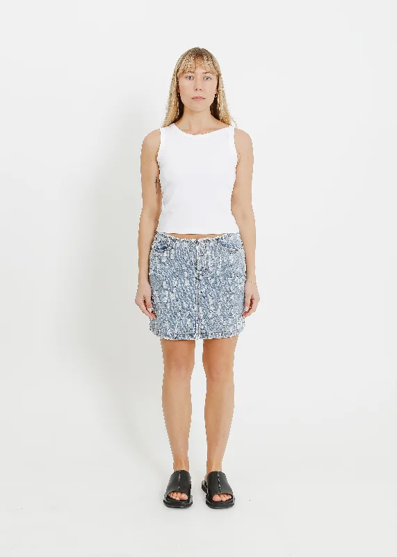 LARA MINI SKIRT  / LIGHT INDIGO Retro Mini Skirt