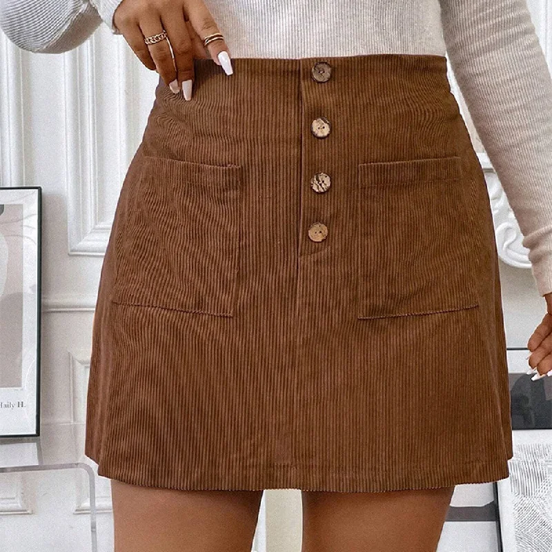 PLUS SIZE Kamryn Corduroy Mini Skirt Flirty Mini Skirt