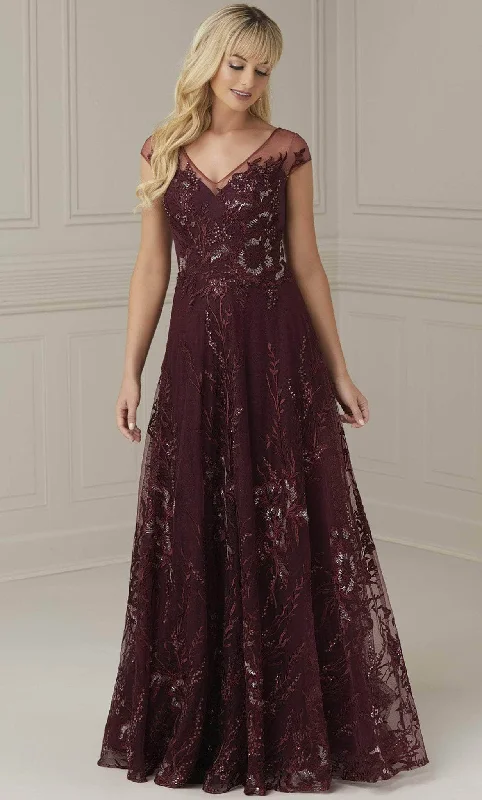 Christina Wu Elegance 17105 - Illusion V-Neck Lace Evening Dress Outdoor party dresses