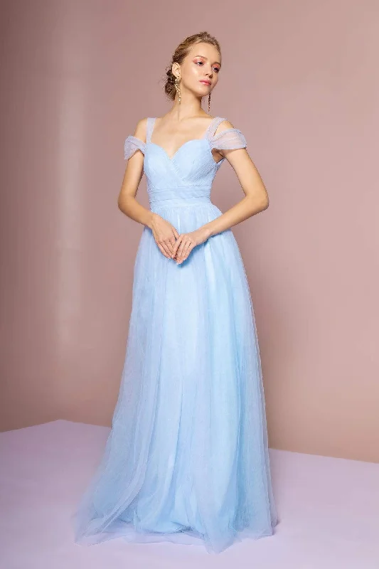 Elizabeth K - GL2610 Cold Shoulder Sweetheart Neck Tulle A-Line Gown Fashion Nova party dresses