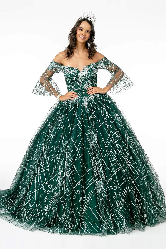 Elizabeth K - GL2911 Glitter Off-Shoulder Ballgown Best party dresses for hourglass body shape